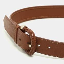 Burberry Beige/Brown Nova Check Canvas and Leather Buckle Belt 90CM