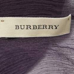 Burberry Purple Checked Chiffon Scarf