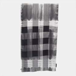 Burberry Black Checked Silk Scarf