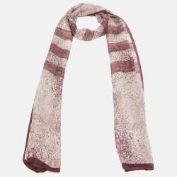 Burberry Pink Checks Silk Scarf 
