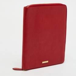 Burberry Red Leather Zip Around iPad Case