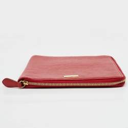 Burberry Red Leather Zip Around iPad Case