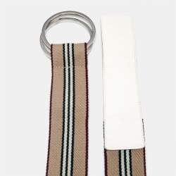Burberry Multicolor Icon Stripe Canvas Ring Buckle Belt 100CM