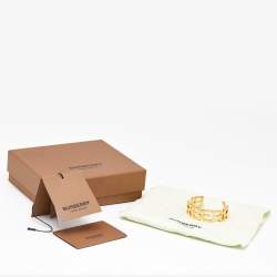 Burberry Logo Gold Tone Metal Bracelet S