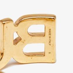 Burberry Logo Gold Tone Metal Bracelet S