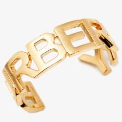 Burberry Logo Gold Tone Metal Bracelet S