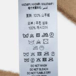 Pre Owned Burberry Camel Brown Classic Check Cashmere Fringed Muffler 