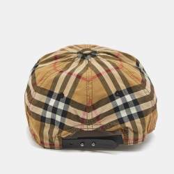 Burberry Beige Checks Cotton Baseball Cap S/M