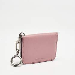Burberry Pink Leather Motif Card Case Bag Charm