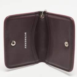 Burberry Pink Leather Motif Card Case Bag Charm