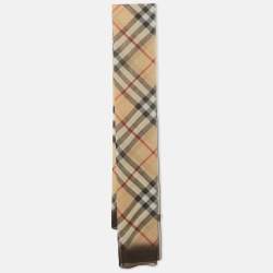 Burberry Beige & Black Ombre Check Silk Crepe Stole