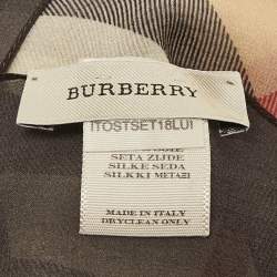 Burberry Beige & Black Ombre Check Silk Crepe Stole