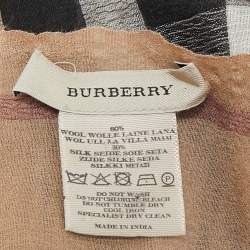 Burberry Beige Nova Check Wool Shawl