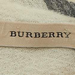 Burberry Beige Giant Check Wool and Silk Scarf