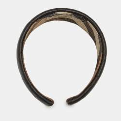 Burberry Brown Quilted Leather Headband 