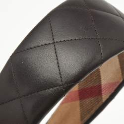 Burberry Brown Quilted Leather Headband 