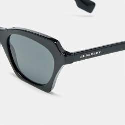 Pre Owned Burberry Black B 4283 Frame Cat Eye Sunglasses