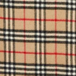 Pre Owned Burberry Vintage Beige Nova Check Wool Fringed Muffler