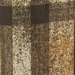 Pre Owned Burberry Green Checks Satin Silk Scarf