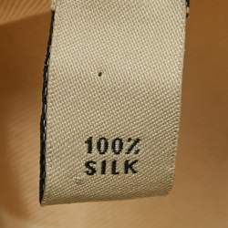 Pre Owned Burberry Beige Check Silk Satin Square Scarf