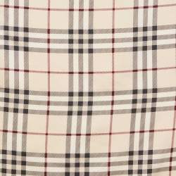 Pre Owned Burberry Beige Checked Silk Scarf