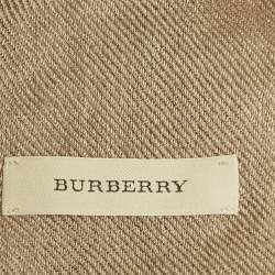 Pre Owned شال بربري كشمير بنقشة مربعات بورد فرو الثعلب بيج