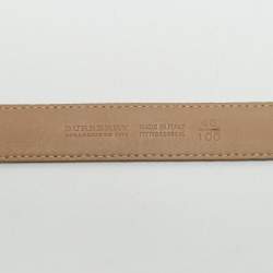 Pre Owned Burberry Beige Nova Check Coated Canvas Buckle Belt 100CM