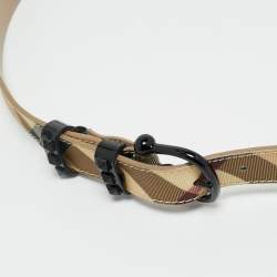 Pre Owned Burberry Beige Nova Check Coated Canvas Buckle Belt 100CM