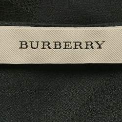 Pre Owned Burberry Dark Green Nova Check Jacquard Silk Stole