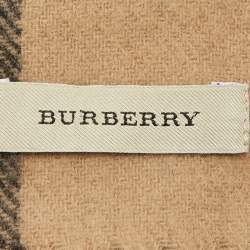 Pre Owned Burberry Brown House Check Merino Wool & Cashmere Infinity Scarf