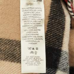 Pre Owned Burberry Brown House Check Merino Wool & Cashmere Infinity Scarf