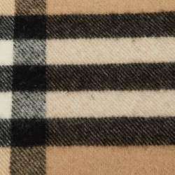 Pre Owned Burberry Brown House Check Merino Wool & Cashmere Infinity Scarf