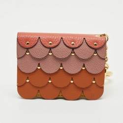 Pre Owned  Burberry Multicolor Leather Scale Camberwell Card Case Bag Charm
