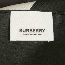 Pre Owned Burberry Black Gorilla Print Silk Square Scarf