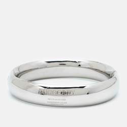 Pre Owned Burberry Silver Tone Bangle Bracelet
