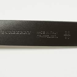 Pre Owned Burberry Beige Haymarket Coated Canvas Logo Plague Waist Belt 90CM