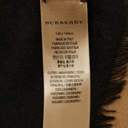 Pre Owned Burberry Beige/Black Printed Cashmere Square Scarf