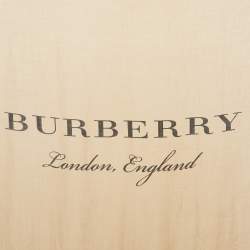 Pre Owned Burberry Beige/Black Printed Cashmere Square Scarf