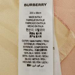 Pre Owned Burberry Pink Monogram Jacquard Silk Stole