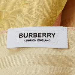 Pre Owned Burberry Pink Monogram Jacquard Silk Stole