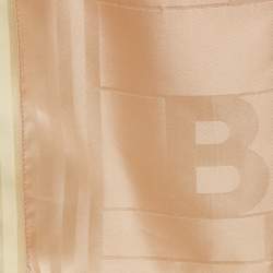 Pre Owned Burberry Pink Monogram Jacquard Silk Stole