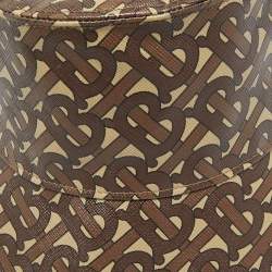 Pre Owned Burberry Brown TB Monogram Cotton Polyurethane Bucket Hat S
