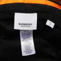 Pre Owned Burberry Brown TB Monogram Cotton Polyurethane Bucket Hat S