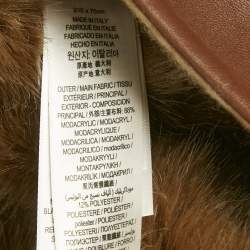 Pre Owned Burberry Brown Faux Fur Leather Pocket Stole 