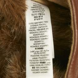 Pre Owned Burberry Brown Faux Fur Leather Pocket Stole 
