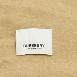 Pre Owned Burberry Brown Faux Fur Leather Pocket Stole 