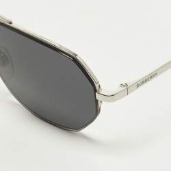 مملوكة مسبقًا نظارة شمسية بربري B 3140 مستطيلة سوداء/فضية اللون