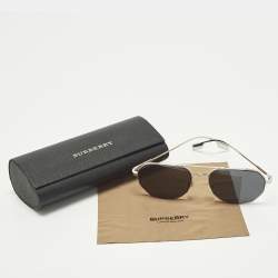 مملوكة مسبقًا نظارة شمسية بربري B 3140 مستطيلة سوداء/فضية اللون