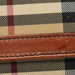 مملوكة مسبقًا Burberry Key Holder Beige/Brown Haymarket Check Canvas and Leather