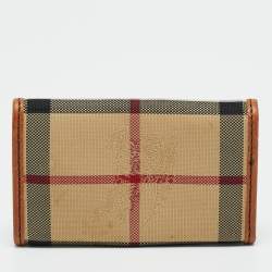 مملوكة مسبقًا Burberry Key Holder Beige/Brown Haymarket Check Canvas and Leather